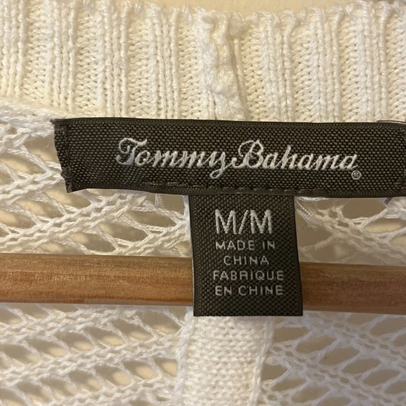 TOMMY BAHAMA | Women's Lace Open Front Cardigan Sweater White Size Medium - Picture 4 of 4